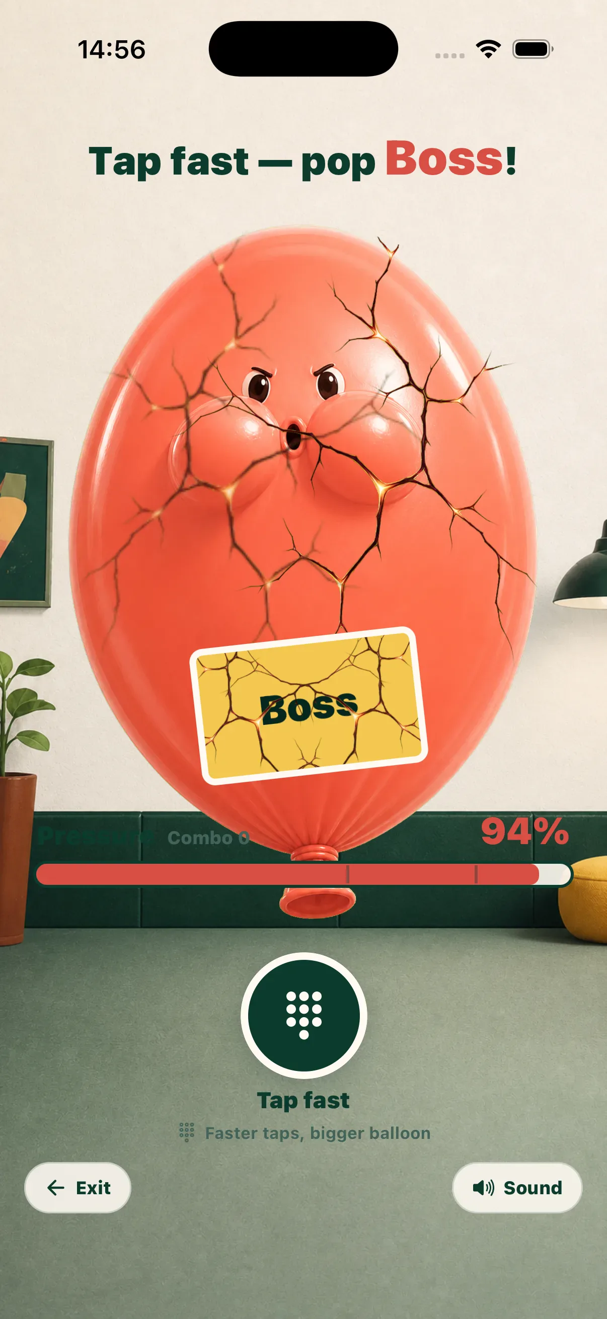 Rage Smash 点击模式进行中画面